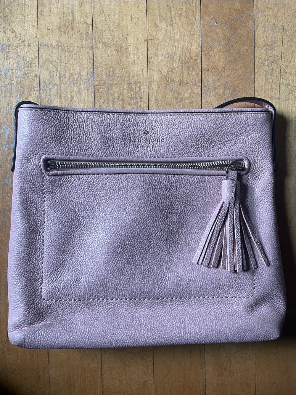 kate spade Blush Pink Pebbled Leather Crossbody with Tassel